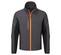 Portwest EV475 Men's Slim Fit Work Jacket - Stretch Fabric Reverse Zip with Reflective Print Metal Grey, 3X-Large