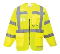 Hi Vis Executive Long Sleeved Zipped Vest Jerkin Jacket Portwest S475