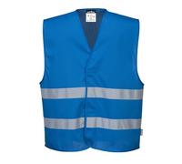 Portwest F374 Iona Enhanced Mesh Vest Breathable Reflective Polyester | Royal Blue, Small/Medium, CE Certified, EN 17353, Hook and Loop Closure, High Visibility, Workwear