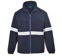 Portwest F433 Iona Lite Fleece Multi Pocket Long Sleeve Breathable Mesh | Navy, 2X Large, EN 14058 Class 2, CE Certified, UKCA, Secure Fit, Elasticated Cuffs, Drawcord Adjustable Hem, Reflective Tape