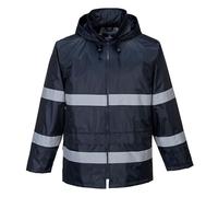 Portwest F440 Men's Hi Vis Waterproof Rain Jacket - Classic Iona Reflective Rain Jacket Navy, Large