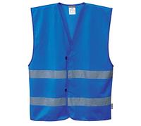 Portwest F474 Iona Hi Vis Vest Mens Womens Reflective Safety Gilet Lightweight Breathable Workwear Crew Steward Visitor Event Warehouse Contractor Security Driver, Royal Blue, L/XL