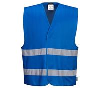 Portwest F474 Iona Vest Breathable Lightweight Reflective Machine Washable | Royal Blue, 2X/3X Large, CE Certified, EN 17353, 100% Polyester, Hook and Loop Closure, High Visibility, Warp Knit, Warehouse