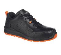 Portwest FC09 Compositelite Perforated Safety Trainer S1P Black/Orange UK5 - EU38 - US6
