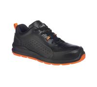 Portwest FC09 - Portwest Compositelite Perforated Safety Trainer S1P (Black/Orange) - Size: EU 40