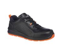 Portwest FC09 - Portwest Compositelite Perforated Safety Trainer S1P (Black/Orange) - Size: EU 34