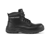 Portwest FC11 Composite Leather Work Boots Mens | EN ISO 20345 S3S SR, Water Resistant Upper, Metal Detector Friendly