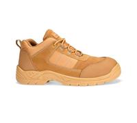 Portwest FC24 Composite Low Shoe S1 Non Metallic Suede TPU Scuff Cap Slip Resistant Anti Static Dual Density Oil Resistant Lightweight Safety Footwear, Wheat, 38