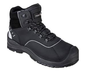 Portwest FC58 Compositelite Avich Boot Metal Free Water Resistant Slip | Black, 11, S3L EN ISO 20345, CE Certified, Anti-Static Footwear, Reflective Panelling, Dual Density, Non Metallic