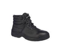 Portwest FD03 Steelite Protector Plus Boot S3 HRO Water Resistant Leather Safety Boot Steel Toecap Steel Midsole Slip Resistant SRC Heat Resistant Outsole Anti Static Fuel Oil Resistant, Black, 7