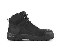 Portwest FD04 Composite Toe Work Boot Nubuck Leather Mid Height Safety Zip Boots Anti-Static Slip Oil Heat Resistant PU Rubber Sole PPE Workwear, Black, 37