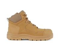 Portwest FD04 Composite Toe Work Boot Nubuck Leather Mid Height Safety Zip Boots Anti-Static Slip Oil Heat Resistant PU Rubber Sole PPE Workwear, Wheat, 39