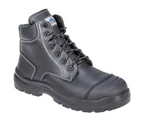 Portwest FD10 Steel Leather Mid Boot Cold Insulation Water Resistant Upper | Black, 8, S3 EN ISO 20345, Anti-Static Footwear, Protective Scuff Cap, Moisture Wicking Inner Lining, Dual Density