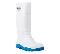 Portwest FD84 PU Food Wellington Boots S4 CI FO Slip Resistant White Anti Static Food Safe Wellington Boot Steel Toecap Cold Insulated Washable Lining Chemical Resistant, White, 5