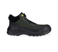 Portwest FE04 Girder Composite Mid Boot S3S ESD Wire Lace TPU Toe Cap Cut Resistant Reflective Slip Oil Resistant Metal Free Safety Footwear, Black/Green, 47