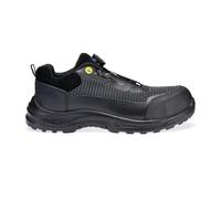 Portwest FE05 Girder Composite Low Shoe S3S ESD Wire Lace Cut Resistant Reflective TPU Toe Cap Slip Oil Resistant Non Metallic Safety Footwear, Black/Grey, 40