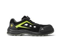 Portwest FE06 Composite Sandal S1 ESD Wire Lace Cow Suede Breathable Metal Free Slip Oil Resistant Anti Static Lightweight Safety Footwear, Black/Green, UK 8