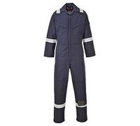 Portwest FF50 Bizflame Work FR Coverall Radio Loops Rule Pocket Two-Way Zip | Navy, EN 61482-1-2 Class 1, Secure Fit, 99% Cotton, Stud Adjustable Cuffs, Triple-Stitched Seams, Flame Resistant, Welding