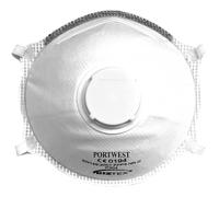 Portwest P304WHR Valved Dolomite Light Cup Respirator, Regular, White (Box of 10)