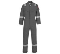 BizFlame Mens Aberdeen Flame Resistant Antistatic Coverall Grey XS 32"