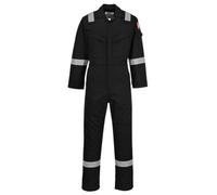 Portwest Coverall FR50 - Men's Reflective Flame Resistant Anti-Static Arc Proof 350g Black S