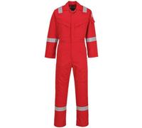 (Red, Regular 4XL) Portwest FR50 All Sizes Flame Resistant Anti-Static Boiler Suit Coverall Overall