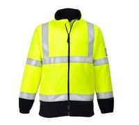 (Yellow/Black, XXL) Portwest Flame Resistant Anti Static Hi-Vis Fleece