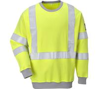 Portwest Flame Resistant Anti-Static Hi-Vis Sweatshirt, Color: Yellow, Size: XL, FR72YERXL