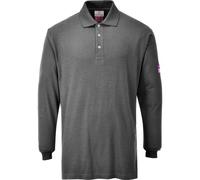 Portwest Flame Resistant Antistatic Polo Shirt Grey Size: L Colour: Gr L