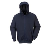 Portwest Flame Resistant Hooded Zip Sweatshirt Navy Size: M Colour: Na M