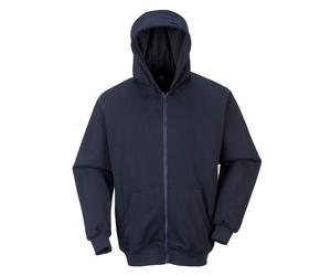 Portwest Flame Resistant Hooded Zip Sweatshirt Navy Size: XL Colour: N XL