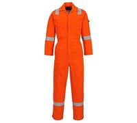 Portwest Flame Resistant Light Weight Anti-Static Coverall 280g, Size: XXL, Colour: Orange, FR28ORRXXL