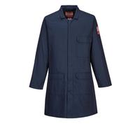 Portwest FR34 Bizflame Work Lightweight FR Coat Flame Resistant Waterproof | Navy, 3X Large, EN ISO 11612, EN 1149-5, EN ISO 11611, Concealed Stud Front, Pen Division on Left Pocket, Industrial