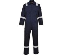 BizFlame Mens Flame Resistant Super Lightweight Antistatic Coverall Navy Blue XS 32"