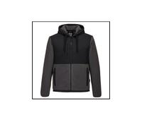 Portwest Borg 300g Hooded Fleece Workwear Jacket Black / Grey Sizes S - 3XL