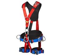 Portwest FP19 4 Point Comfort Plus Harness Chest and Leg Straps Padded Legs | Red, One Size, CE Certified, EN 1497, EN 358, EN 361, EN 813, Polyester, Ergonomic Quick Release Buckle, Adjustable Shoulder