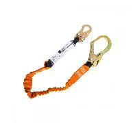 Portwest Single 140kg Lanyard with Shock Absorber, Size: One Size, Colour: Black/Orange, FP74K1R