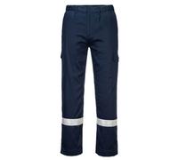 Portwest FR412 Bizflame Work Lightweight Flame Resistant Trousers Adjustable Leg Length Multi Functional Pockets Anti Static Properties Ar Protection, Navy, XX-Large