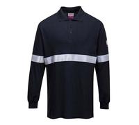 Portwest FR03 Flame Resistant Anti-Static Long Sleeve Workwear Polo Shirt Size L