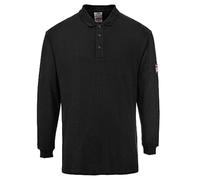 Portwest Flame Resistant Antistatic Polo Shirt Black Size: 3XL Colour: 3XL