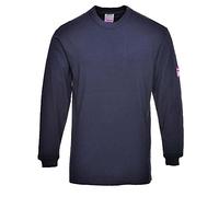 Portwest FR11 Modaflame Knit FR Long Sleeve T-Shirt Flame-Resistant Anti-Static Heat Protection Soft Breathable Workwear CE-Certified for Safety Compliance, Navy, XXL