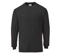 Portwest FR11 Modaflame Knit FR Long Sleeve T-Shirt Flame-Resistant Anti-Static Heat Protection Soft Breathable Workwear CE-Certified for Safety Compliance, Black, M
