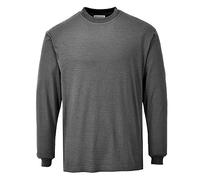 Portwest FR11GRRL FR Anti-Static Long Sleeve T-Shirt, Large, Grey