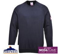Portwest FR12 Flame Retardant Workwear Long Sleeve Navy Sweatshirt Size XXL
