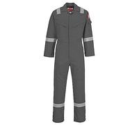 BizFlame Mens Flame Resistant Super Lightweight Antistatic Coverall Grey 2XL 32"