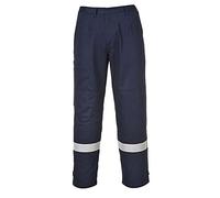Portwest FR26 Bizflame Work Flame Resistant Trousers High Visibility Reflective FR Pants CE CAT III ATEX Welding Protection Triple Stitched Workwear, Navy, Medium