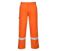 Portwest FR26 Bizflame Work Flame Resistant Trousers High Visibility Reflective FR Pants CE CAT III ATEX Welding Protection Triple Stitched Workwear, Orange, 4XL