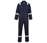 Portwest FR28 Bizflame Work FR Coverall Rule Pocket Two-Way Zip Radio Loops | Navy, 2X Large, EN ISO 11612, EN 1149-5, Class 2 Welding Protection, Secure Fit, Side Access Openings, Action Back