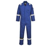 Portwest FR28 Bizflame Work FR Coverall Rule Pocket Two-Way Zip Radio Loops | Royal Blue, 2X Large, EN ISO 11612, EN 1149-5, Class 2 Welding Protection, Regular Fit, Action Back, Two Back Patch Pockets