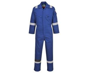 Portwest FR28 Bizflame Work FR Coverall Rule Pocket Two-Way Zip Radio Loops | Royal Blue, Large, EN ISO 11612, EN 1149-5, Class 2 Welding Protection, Side Access Openings, Two Back Patch Pockets